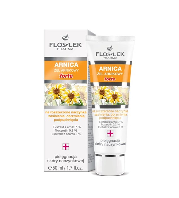ARNICA ŻEL Z ARNIKĄ FORTE NA ROZSZERZONE NACZYNKA, ZASINIENIA, OBRZMIENIA, PODPUCHNIĘCIA  50 ml   VEGAN
