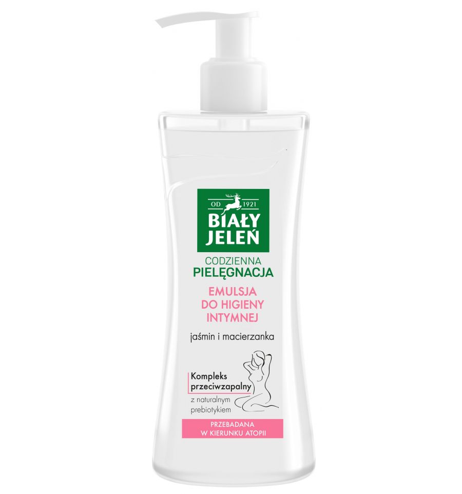 BIAŁY JELEŃ - emulsja do higieny intymnej z JAŚMINEM I MACIERZANKĄ  /265 ml.