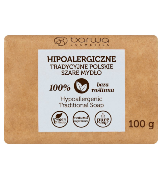 BARWA Hipoalergiczna Szare Mydło tradycyjne polskie w kostce 100g*