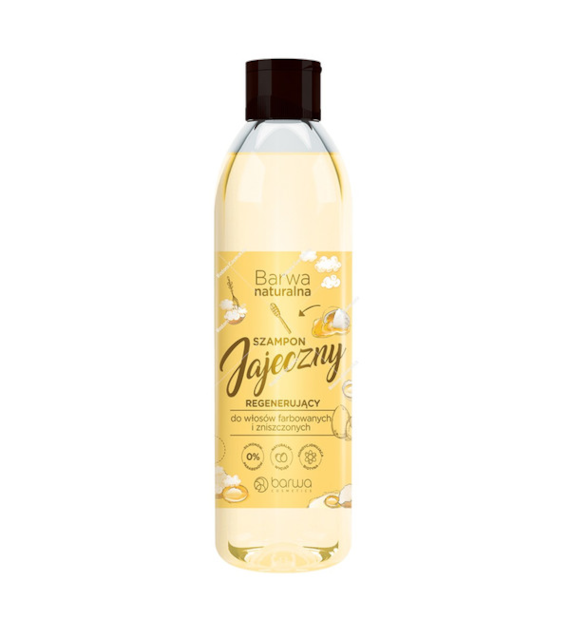 BARWA Naturalna Szampon do włosów Jajeczny regenerujący - włosy farbowane i zniszczone 300ml