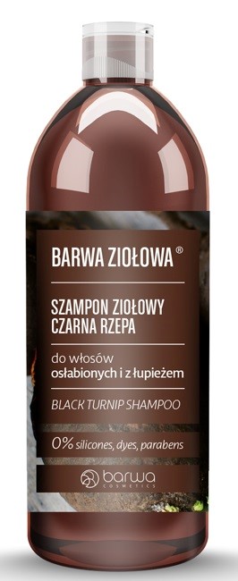 BARWA Ziołowa Szampon do włosów Czarna Rzepa - włosy osłabione i z łupieżem 480ml