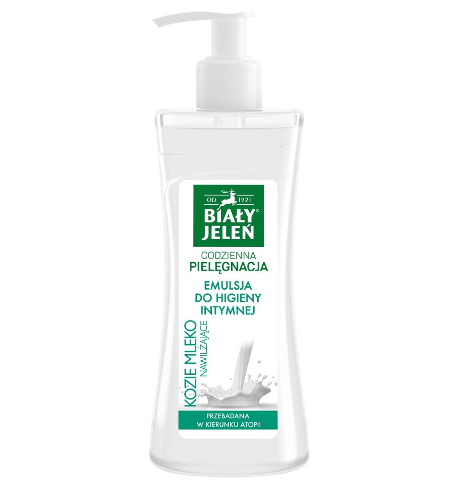 BIAŁY JELEŃ - emulsja do higieny intymnej KOZIE MLEKO nawilżająca /265 ml.