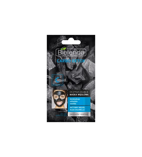 BIELENDA - CARBO DETOX Oczyszczająca maska węglowa do cery suchej i wrażliwej   8 g