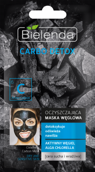 BIELENDA - CARBO DETOX Oczyszczająca maska węglowa do cery suchej i wrażliwej 8g