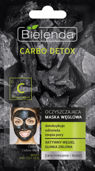 BIELENDA - CARBO DETOX Oczyszczająca maska węglowa do cery mieszanej  i tłustej 8 g
