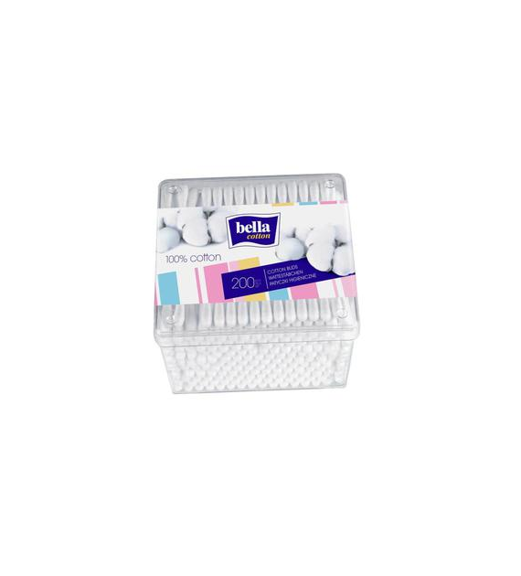 BELLA COTTON PATYCZKI HIGIENICZNE PUDEŁKO PLASTIKOWE 200SZT