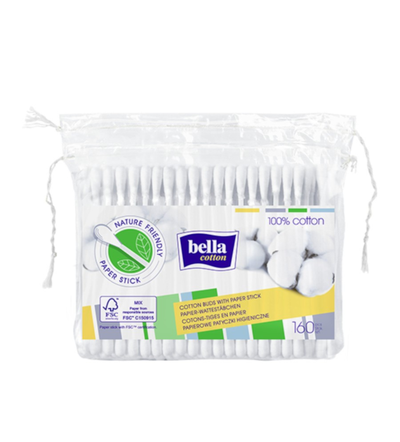 BELLA COTTON PATYCZKI HIGIENICZNE FOLIA 160SZT