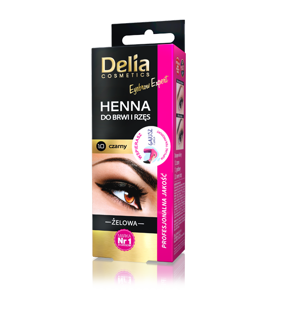 DELIA -   DC - HENNA ŻELOWA d/brwi i rzęs 1.0 CZARNA 15ml PL