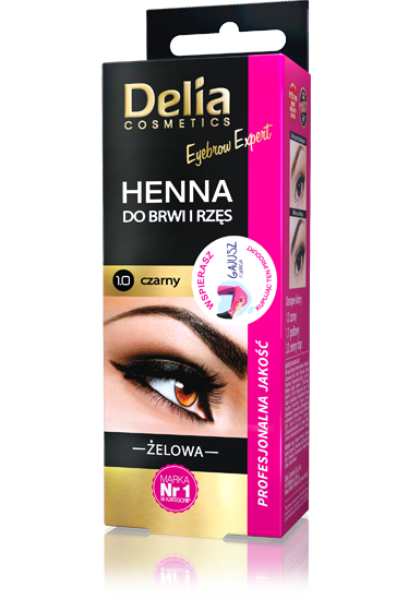 DELIA -   DC - HENNA ŻELOWA d/brwi i rzęs 1.0 CZARNA 15ml PL