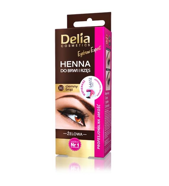 DELIA -   DC - HENNA ŻELOWA d/brwi i rzęs 3.0 CIEMNY BRĄZ 15ml PL