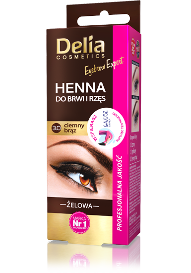 DELIA -   DC - HENNA ŻELOWA d/brwi i rzęs 3.0 CIEMNY BRĄZ 15ml PL