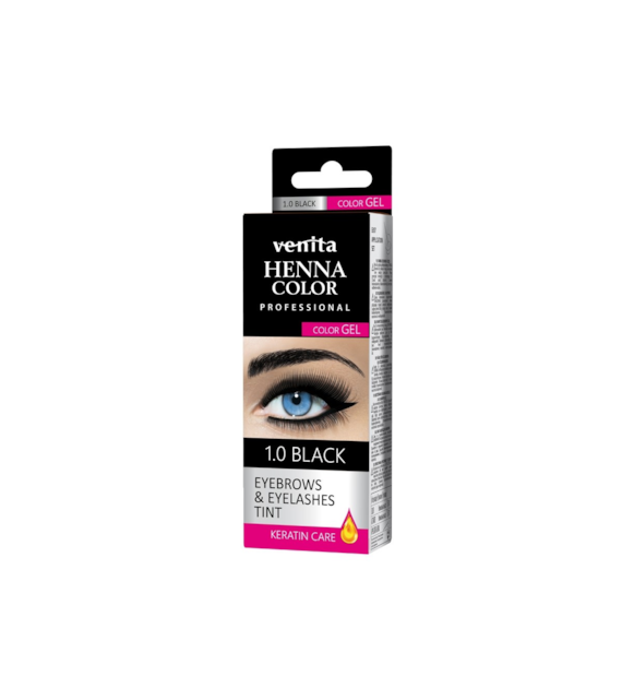 VENITA HENNA PROFESSIONAL ŻELOWA FARBA DO BRWI I RZĘS CZARNA / 15g