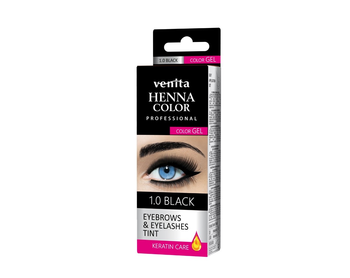 VENITA HENNA PROFESSIONAL ŻELOWA FARBA DO BRWI I RZĘS CZARNA / 15g