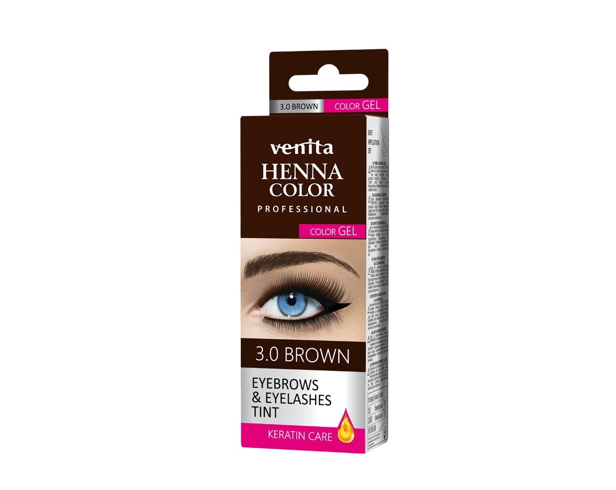 VENITA HENNA PROFESSIONAL ŻELOWA FARBA DO BRWI I RZĘS BRĄZOWA/ 15g