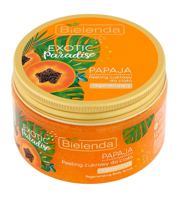 BIELENDA - EXOTIC PARADISE Peeling cukrowy do ciała regenerujący Papaja 350 g