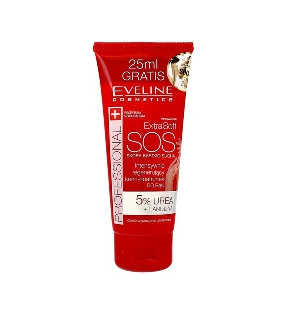 Eveline Soft Intensywnie Regenerujący Krem-Opatrunek do Rąk 5% Urea i Lanolina 100ML