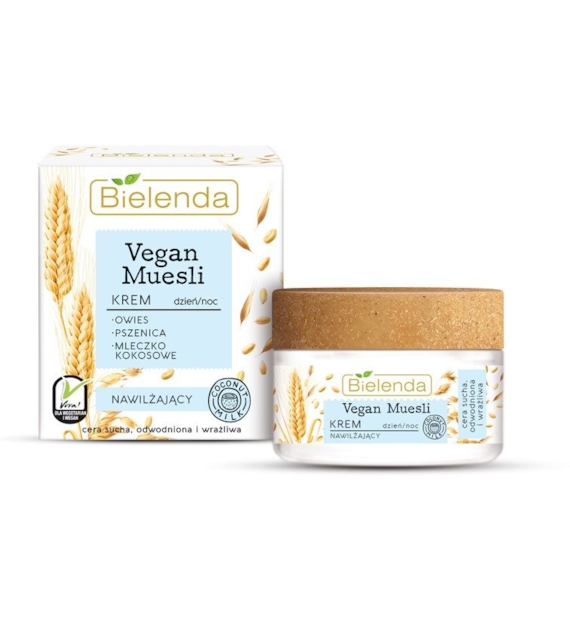 VEGAN MUESLI Krem nawilżający  owies + pszenica + mleczko kokosowe 50 ml