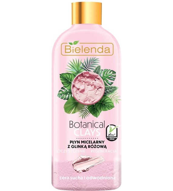 BIELENDA - BOTANICAL CLAYS Wegański płyn micelarny z glinką różową 500 ml