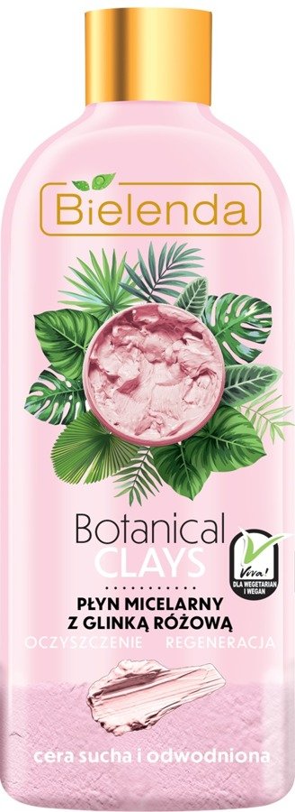 BIELENDA - BOTANICAL CLAYS Wegański płyn micelarny z glinką różową 500 ml