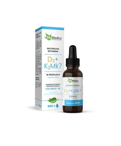 EKAMEDICA - Witaminy D3+K2Mk7 krople 30 ml Suplement diety