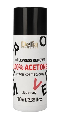 DELIA -   Nail Express Remover 100 % acetone - zmywacz d/paz butelka 100ml PL k12