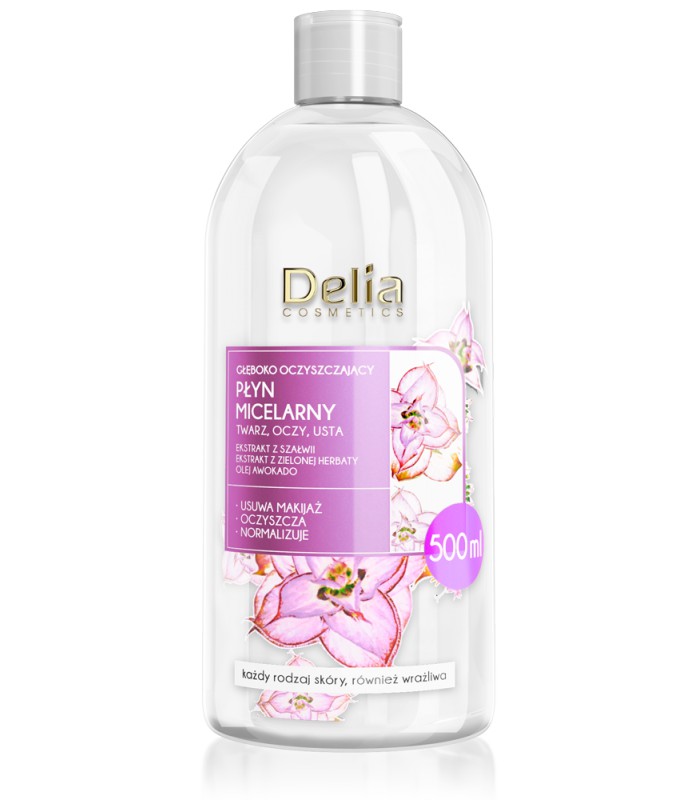 DELIA -   DC - Płyn micelarny - 03 Oczyszczający SZAŁWIA butelka 500ml PL