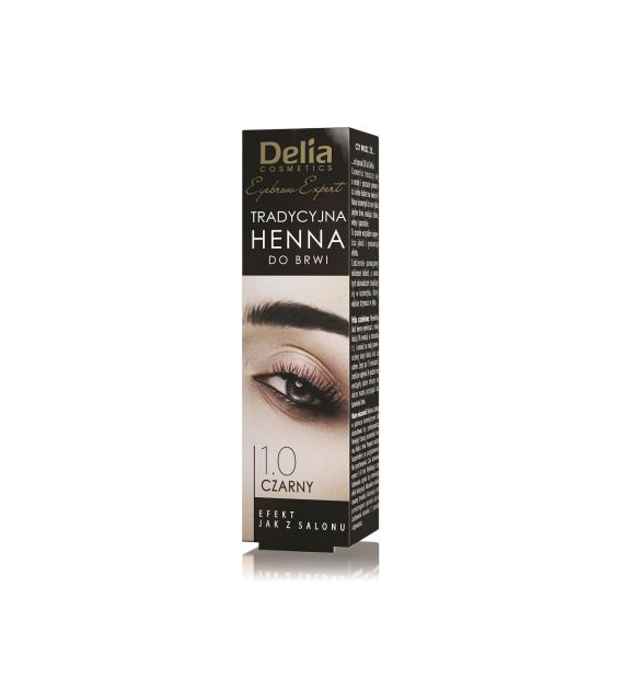 DELIA -   DC - HENNA TRADYCYJNA d/brwi 1.0 CZERŃ 2g - z eurozawieszką - PL