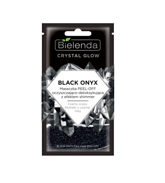 BIELENDA - CRYSTAL GLOW BLACK ONYX Maseczka PEEL-OFF oczyszczająco-detoksykująca z efektem shimmer 8g