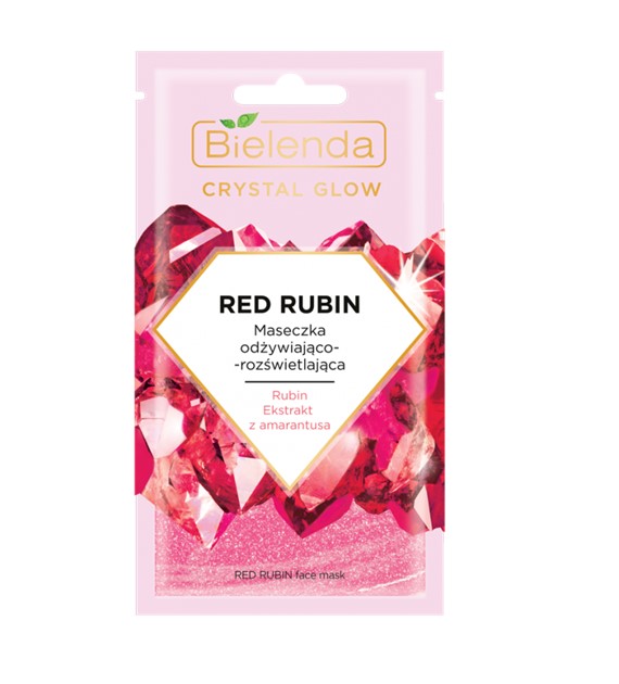 BIELENDA - CRYSTAL GLOW RED RUBIN Maseczka odżywiająco-rozświetlająca 8g