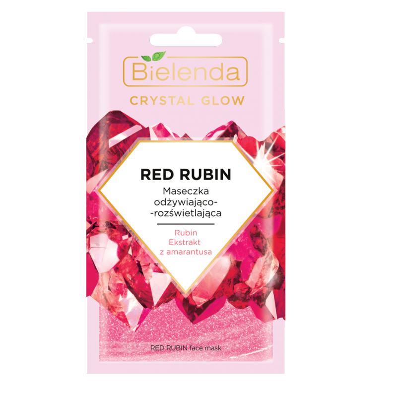 BIELENDA - CRYSTAL GLOW RED RUBIN Maseczka odżywiająco-rozświetlająca 8 g