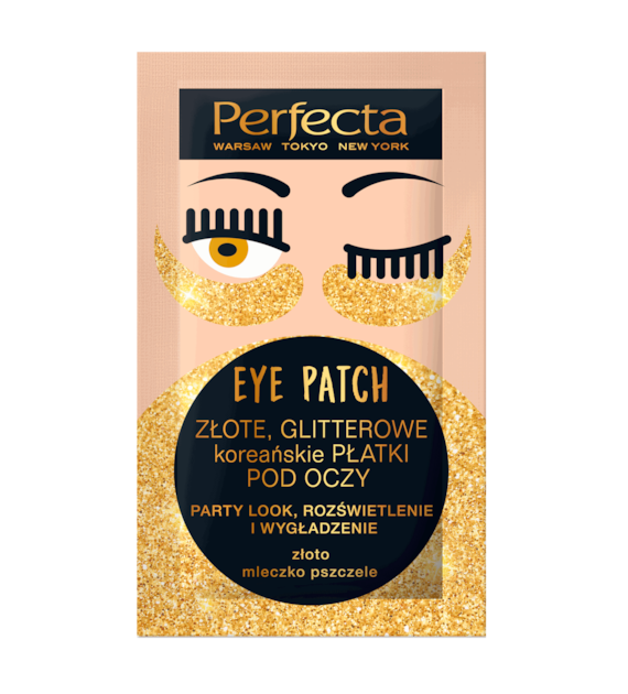 PERFECTA EYE PATCH Płatki pod oczy złote, glitterowe 1 SZT