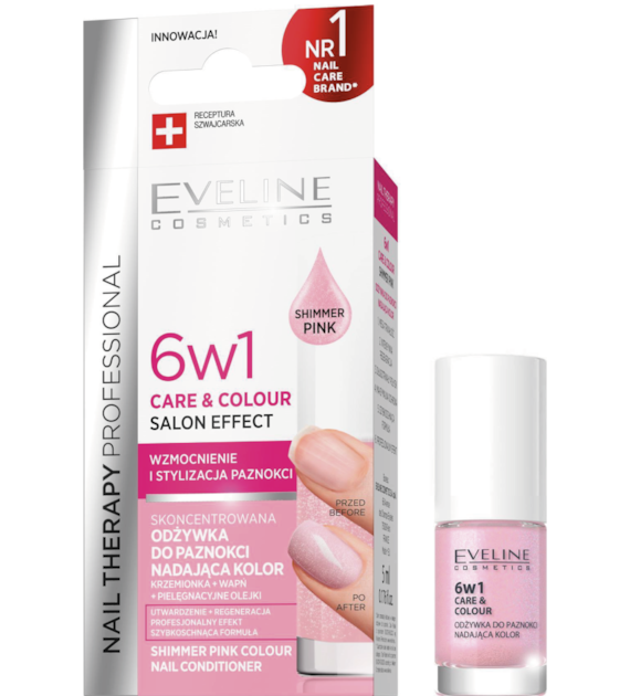 NAIL THERAPY PROFESSIONAL - Odżywka do paznokci 6w1  Care & Colour  Shimmer Pink/ 5 ml