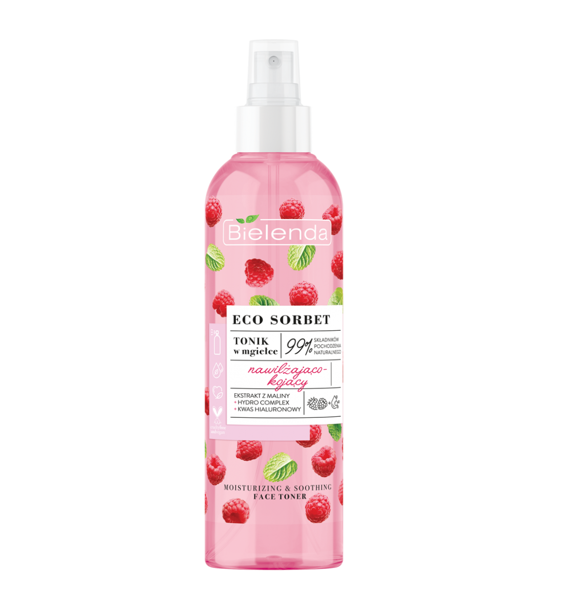 BIELENDA - ECO SORBET Malina - tonik w mgiełce - nawilżająco-kojący, 200 ml