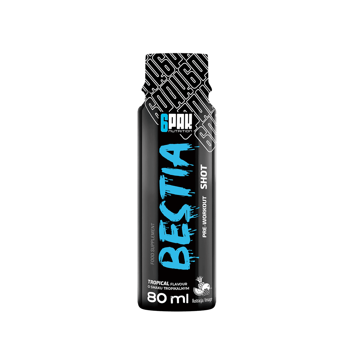 6PAK BESTIA SHOT 80ml TROPICAL