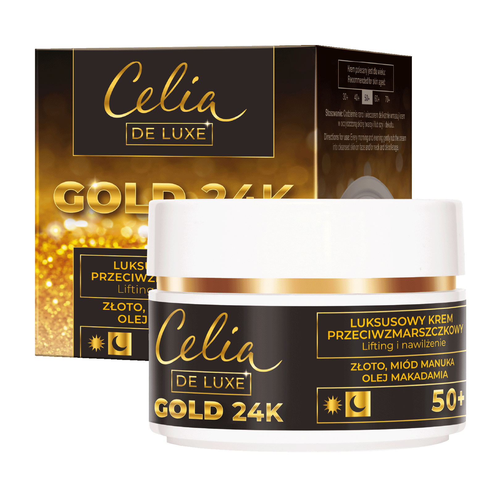 CELIA GOLD 24K 50+ krem na dzień i na noc   50 ML