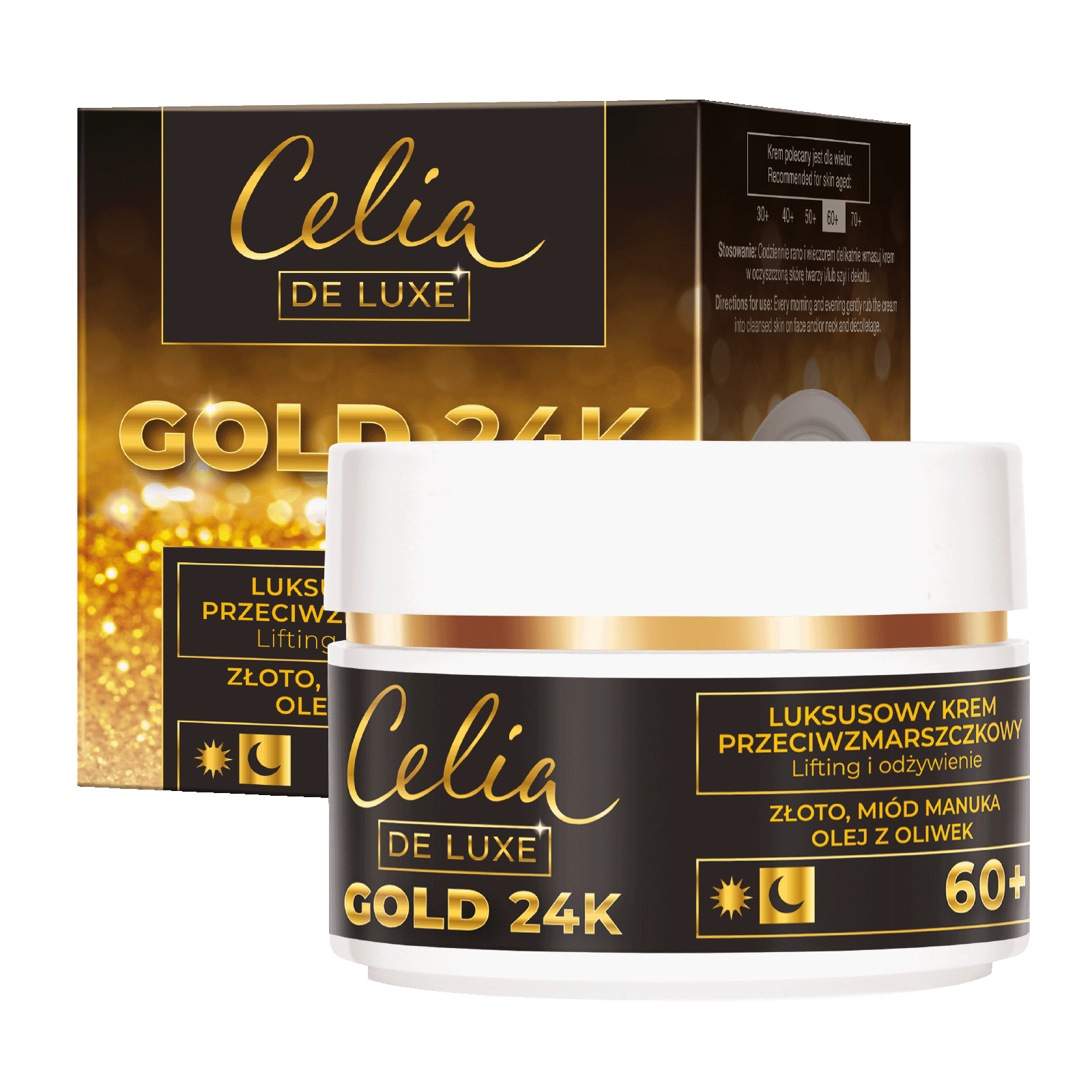 CELIA GOLD 24K 60+ krem na dzień i na noc   50 ML