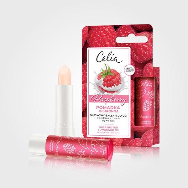 CELIA POMADKA OCHRONNA Olejkowy balsam do ust Raspberry   4 G