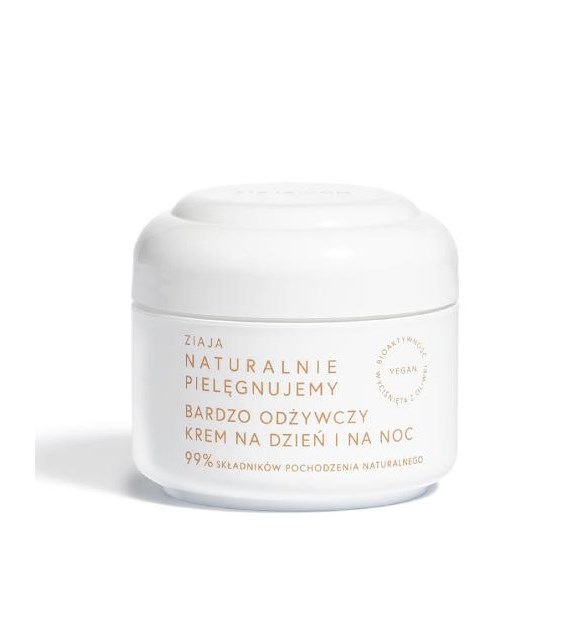 ZIAJA NATURALNIE PIELĘGNUJEMY BARDZO ODŻYWCZY KREM NA DZIEŃ I NA NOC 50 ml