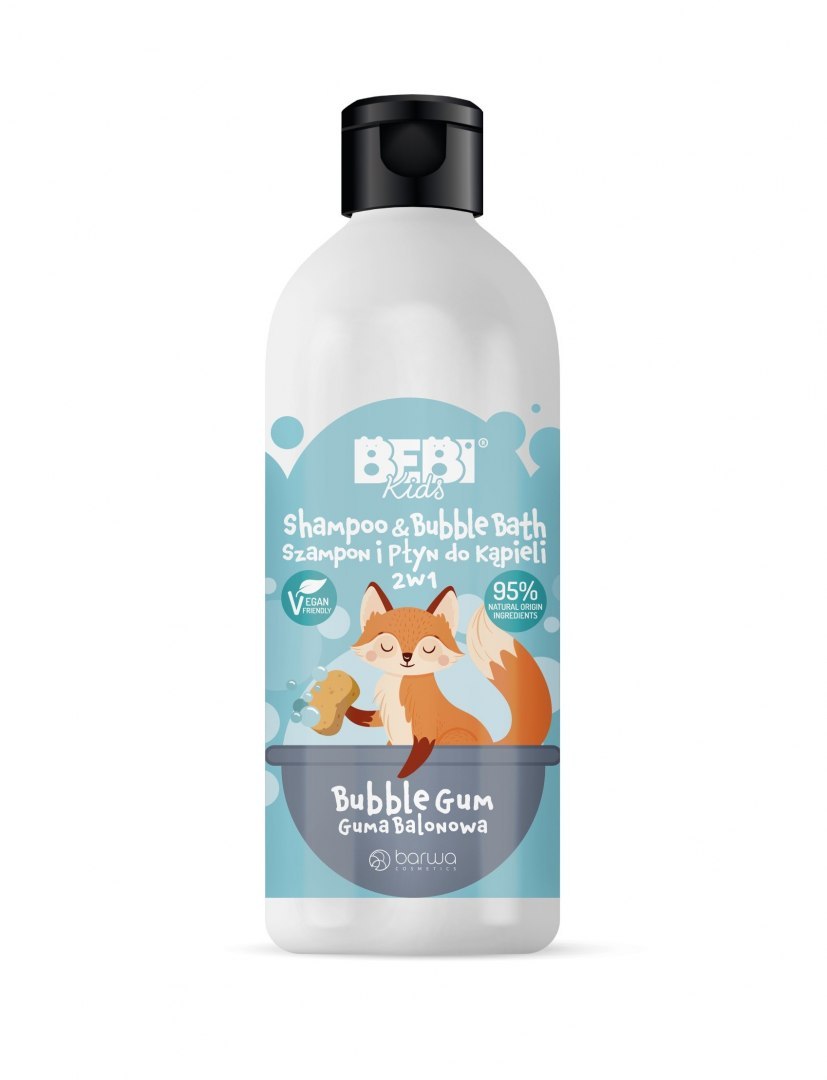 BEBI KIDS SZAMPON I PŁYN DO KĄPIELI 2W1 GUMA BALONOWA 500ML