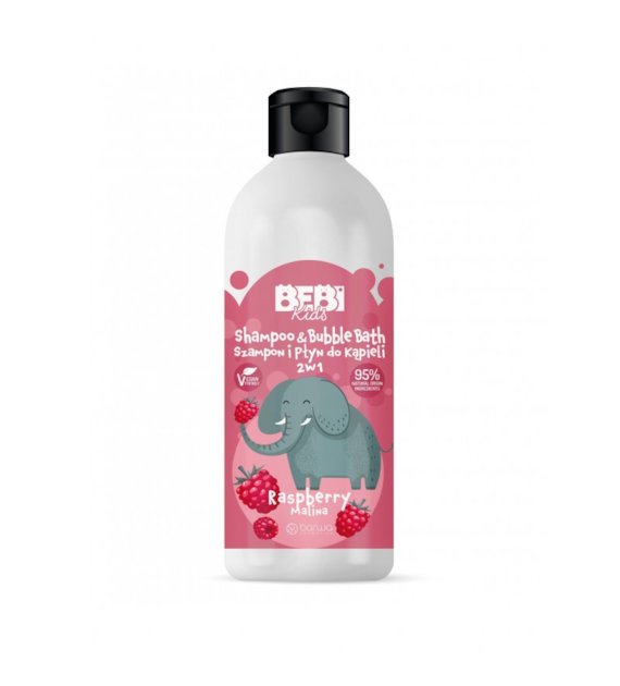 BARWA Bebi Kids Szampon i Płyn do kąpieli 2w1 - Malina 500ml