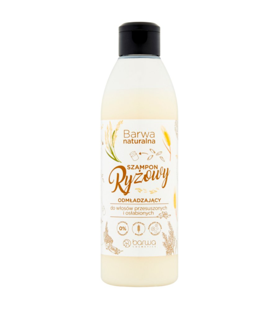 BARWA Naturalna Szampon do włosów Ryżowy odmładzający - włosy przesuszone i osłabione 300ml