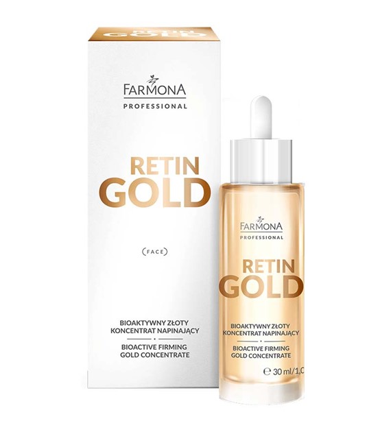 RETIN GOLD  Bioaktywny złoty koncentrat napinający do twarzy, szyi i dekoltu 30 ml