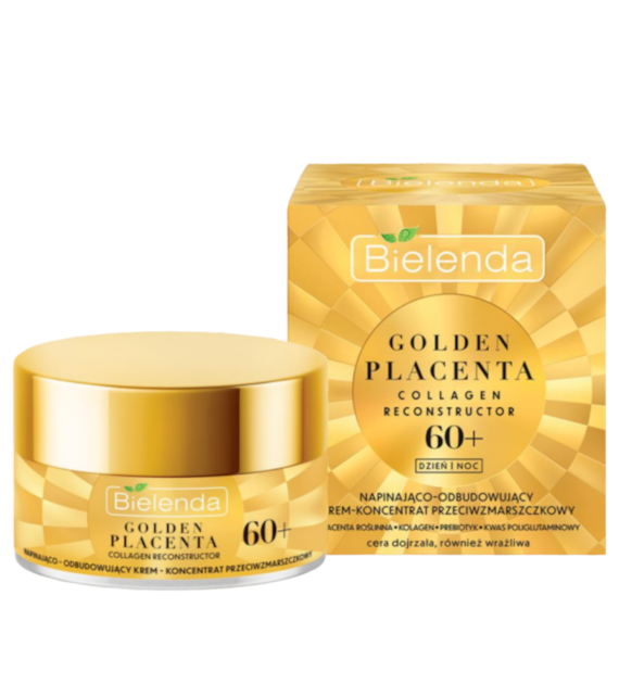 GOLDEN PLACENTA COLLAGEN RECONSTRUCTOR - Napinająco - odbudowujący krem - koncentrat  przeciwzmarszczkowy 60 +, dzień/ noc, 50 ml