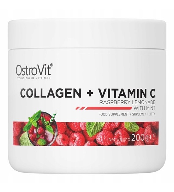 OstroVit Kolagen + vitamin C 200 g raspberry lemonade with mint