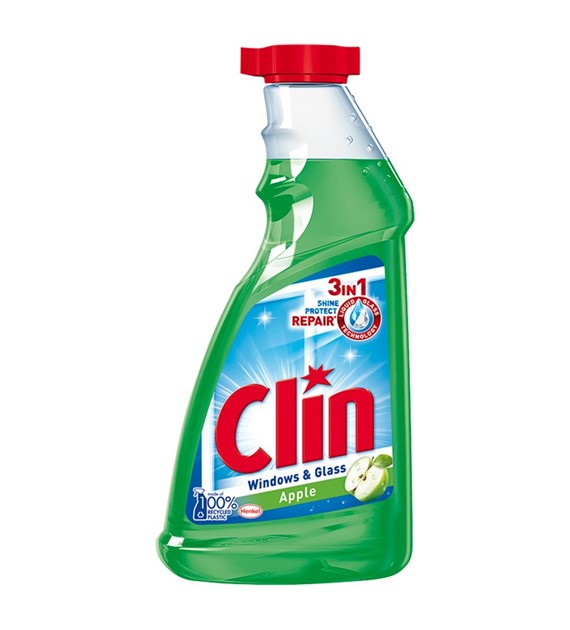 Clin Apple Płyn do mycia powierzchni szklanych opakowanie uzupełniające, 500 ml