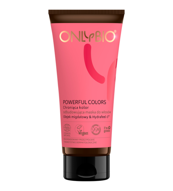 ONLYBIO Powerful Colors Chroniąca kolor odbudowująca maska do włosów TUBA 200 ml   -  SUPER CENA - KOŃCÓWKA SERII U PRODUCENTA