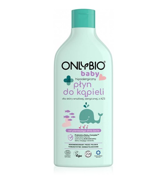 OnlyBio hipoalergiczny płyn do kąpieli dla niemowląt o skórze atopowej, alergicznej i skłonnej do alergii  500 ml