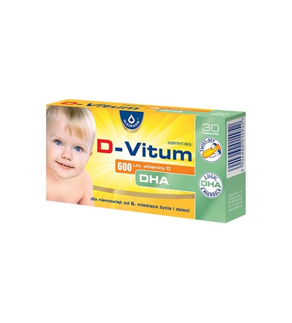 D - VITUM 600 j.m. wit D DHA dla niemowląt i dzieci / 30 kapsułek