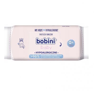 Bobini Baby chusteczki nawilżające hypoalergiczne dla dzieci i niemowląt 60szt.