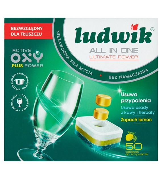 Ludwik All in one Lemon Tabletki do zmywarek 900 g (50 sztuk), 900g
